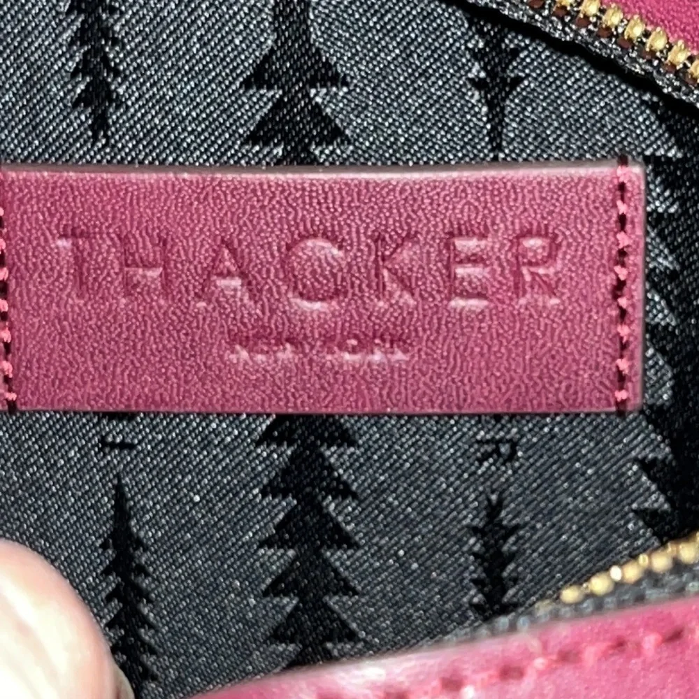 THACKER New York Leigh Cardinal convertible leather circle crossbody handbag